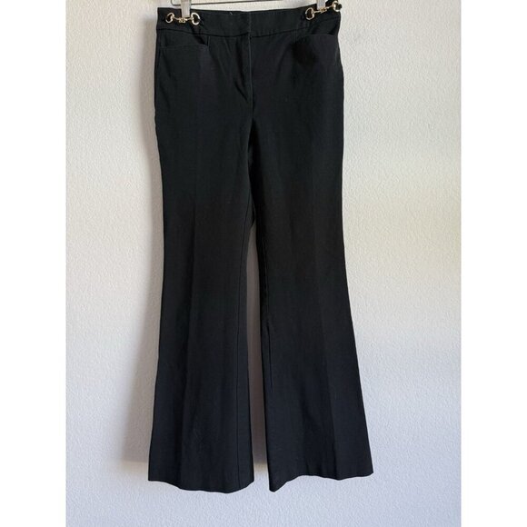Loft Women’s Horsebit The Sutton Flare Dress Pants Black Bi-Stretch Size 4 - Picture 6 of 12